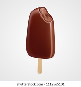 Realistic chocolate ice cream. Vector 3D illustration eps10