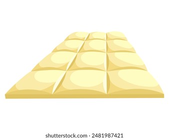 Realistic chocolate pieces of milk chocolate icon. Chunk of cocoa dessert or square chocolate candy. Food sweet snack isolated on white background