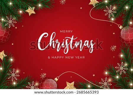 Realistic Christmas background with Christmas decorations