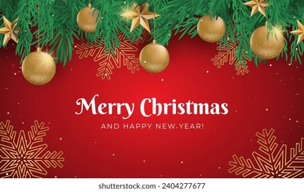 Realistic christmas background vector design in eps 10
Realistic christmas greetings card design