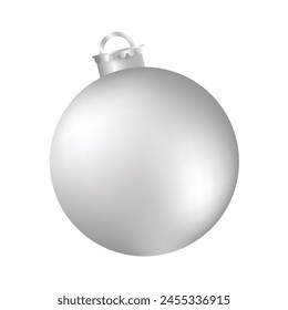 Realistic christmas ball ornament illustration on white.