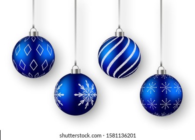 Realistic Christmas balls isolated on white background. Vector illustration