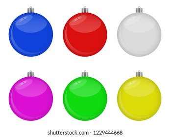 realistic christmas balls set