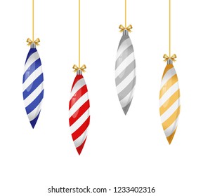 Realistic christmas balls set. Christmas decorations