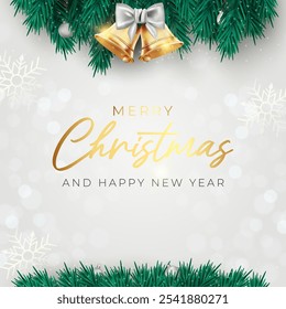 realistic Christmas banner greeting card Christmas text border decoration
