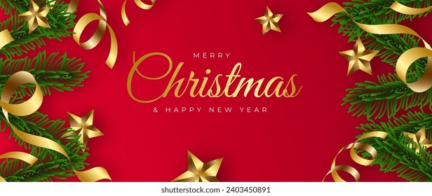 Realistic christmas banners set vector design in eps 10