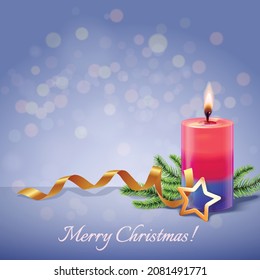 realistic christmas candle background concept vector design illustration
