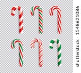 Realistic christmas candy cane collection