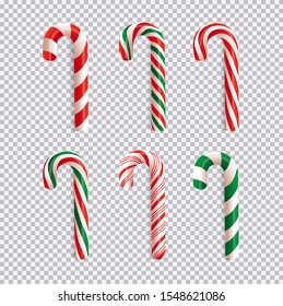 Realistic Christmas Candy Cane Collection