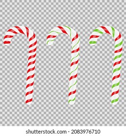 realistic christmas candy cane. Vector illustration icon isolated.
