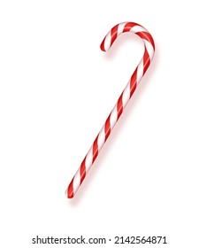 Realistic Christmas candy isolated on transparent background. Vector illustration.Template for a greeting card for Christmas and New Year.