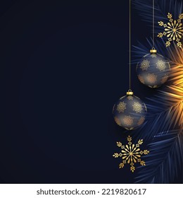 realistic christmas elements vector design with text space 