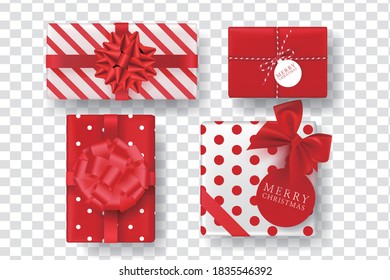 

Colección de la caja de regalo de navidad realista.