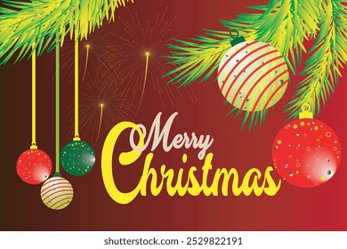 Realistic Christmas and happy new year background template with fire work and light effect.