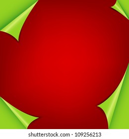 Realistic christmas Paper with color corner and place for your text. vector illustration