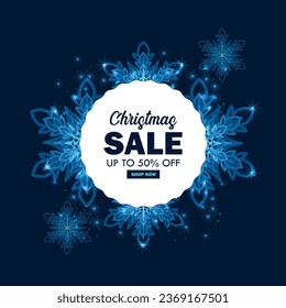 Realistic Christmas sale banner design