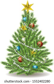 Realistic Christmas tree image illustration