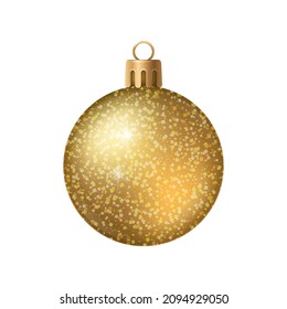 Realistic christmas tree toy composition with ball shaped christmas ornament with spangles vector illustration