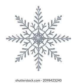 Realistic christmas tree toy composition with snowflake shaped christmas ornament vector illustration