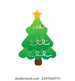 Realistic Christmas tree vector illustration 