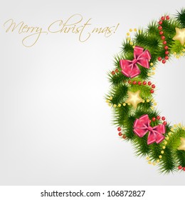 Realistic Christmas wreath. vector illustration