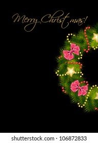 Realistic christmas wreath. vector illustration