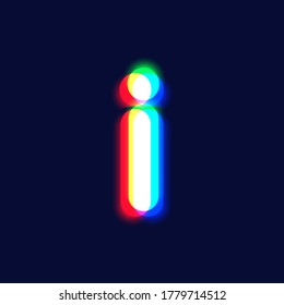 Realistic chromatic aberration character 'j' from a fontset, vector illustration