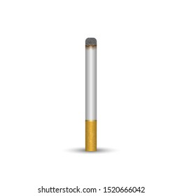 Realistic Cigarette with filter and Burn. Vector illustration