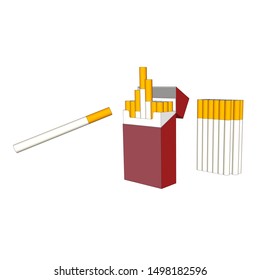 Realistic Cigarette Set. Vector illustration