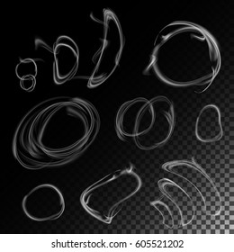 Realistic Cigarette Smoke Waves Vector. 