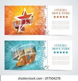 Realistic Cinema Movie Poster, Event Card Template. Vector.