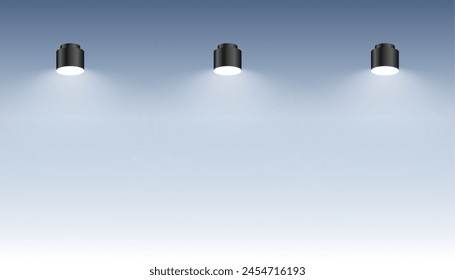 realistic cinema spotlight effect on empty background design vector