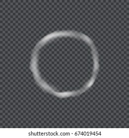 A realistic circle of smoke on a transparent background. Vector illustration.