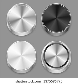 conjunto de iconos circulares de metal 3d braseado