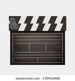 realistic clapper board used black