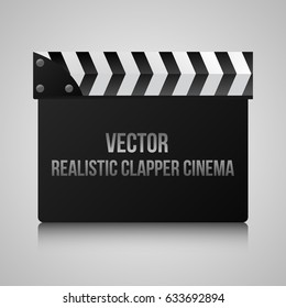 Realistic clapper cinema. Vector illustration.