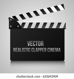 Realistic clapper cinema. Vector illustration.