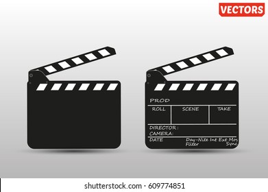 Realistic clapper.cinema.Board on a white background.film.