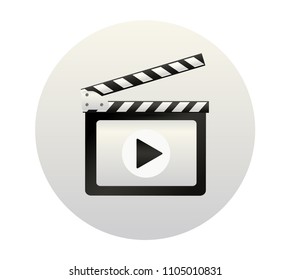 Realistic clapper.cinema.Board on a white background.film.time.vector illustration.