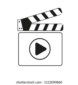 Realistic clapper.cinema.Board on a white background.film.time.vector illustration. Eps 10
