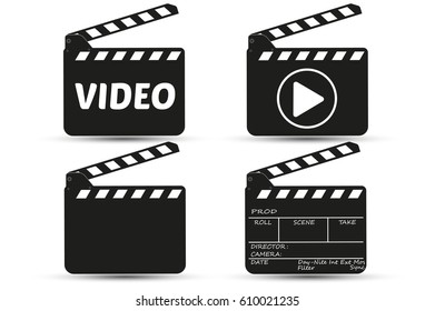 Realistic clapper.cinema.Board on a white background.film.time.vector illustration.