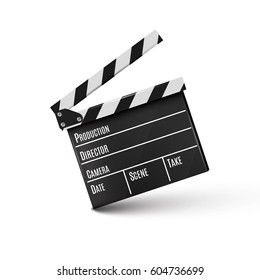 Realistic clapper.sinema.Board on a white background.film.time.vector illustration.