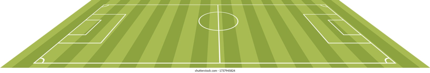 Realistic classic football field with two-tone green coating - background