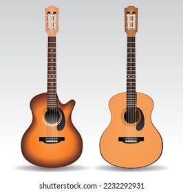 realistic classic guitar isolated on 

white