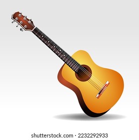 realistic classic guitar isolated on 

white