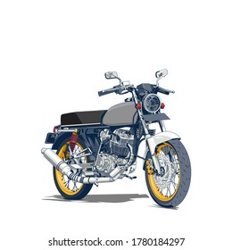 Realistic classic motor cycle vector