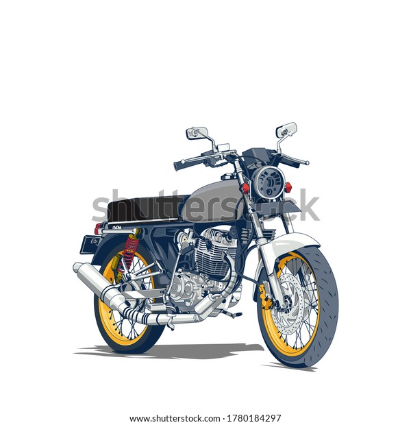 Realistic Classic Motor Cycle Vector Stock Vector (Royalty Free) 1780184297