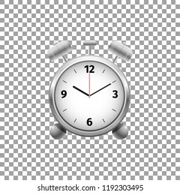 Realistic Classic silver alarm clock isolated object on transparent background. Vector Illustration - Powered by Shutterstock - Get 15% off with code: PIKWIZARD15