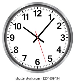 Realistic classic wall clock icon. Vector illustration