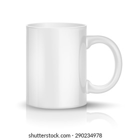 Realistic classic white cup